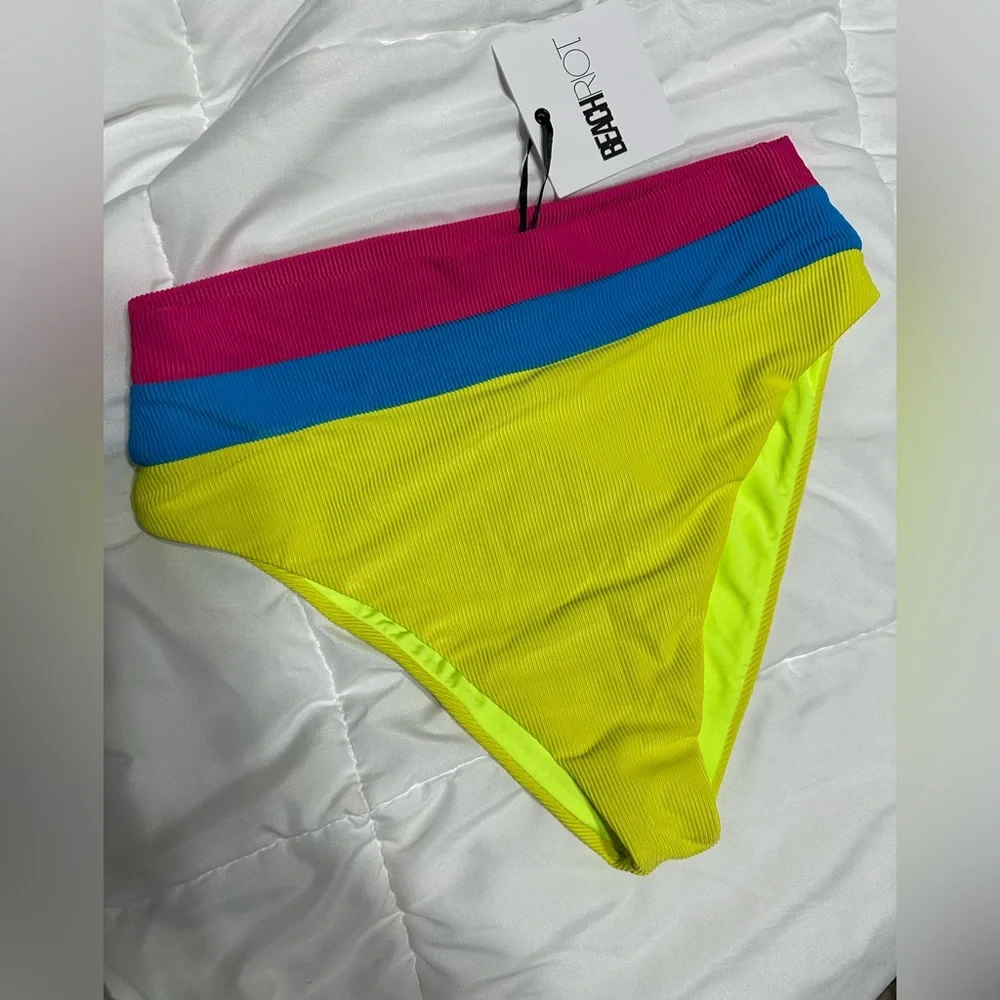 Beach Riot Colorful High-Waisted Bikini Bottom - Picture 1 of 8